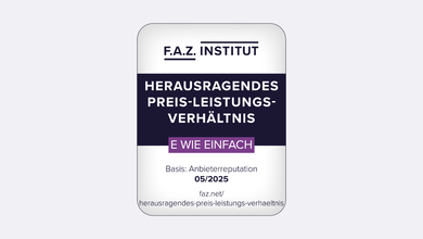 FAZ Institut Siegel für herausragendes Preis-Leistungs-Verhältnis