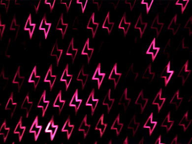 Abstraktes Motiv mit magentafarbenden Blitzen auf schwarzem Hintergrund