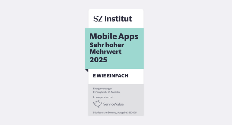 SZ Institut Siegel für Mobile Apps Sehr hoher Mehrwert 2025