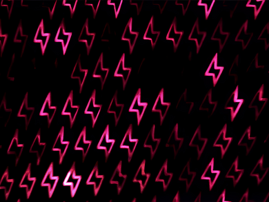 Abstraktes Motiv mit magentafarbenden Blitzen auf schwarzem Hintergrund