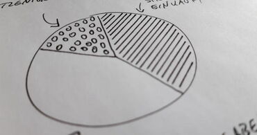 gezeichnete Skizze eines Kuchendiagramms