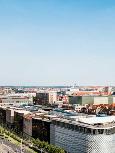 Die Skyline von Leipzig